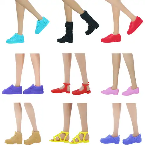 1 пара, Высококачественная кукольная обувь для куклы Барби, разноцветная повседневная одежда, спортивная обувь, ботинки, босоножки на плоск...