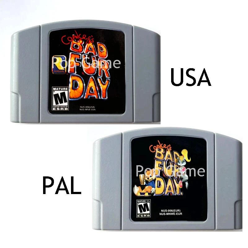 Бесплатная доставка картридж Conker's Conkers Bad Fur Day версия USA PAL для 64 битной игровой
