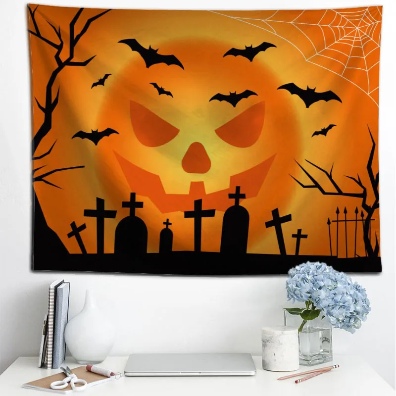 

Custom High Quality Halloween Hanging Tapestry Home Party Decoration Tapestries Photo Background Cloth Table Cloth Wall Tapes