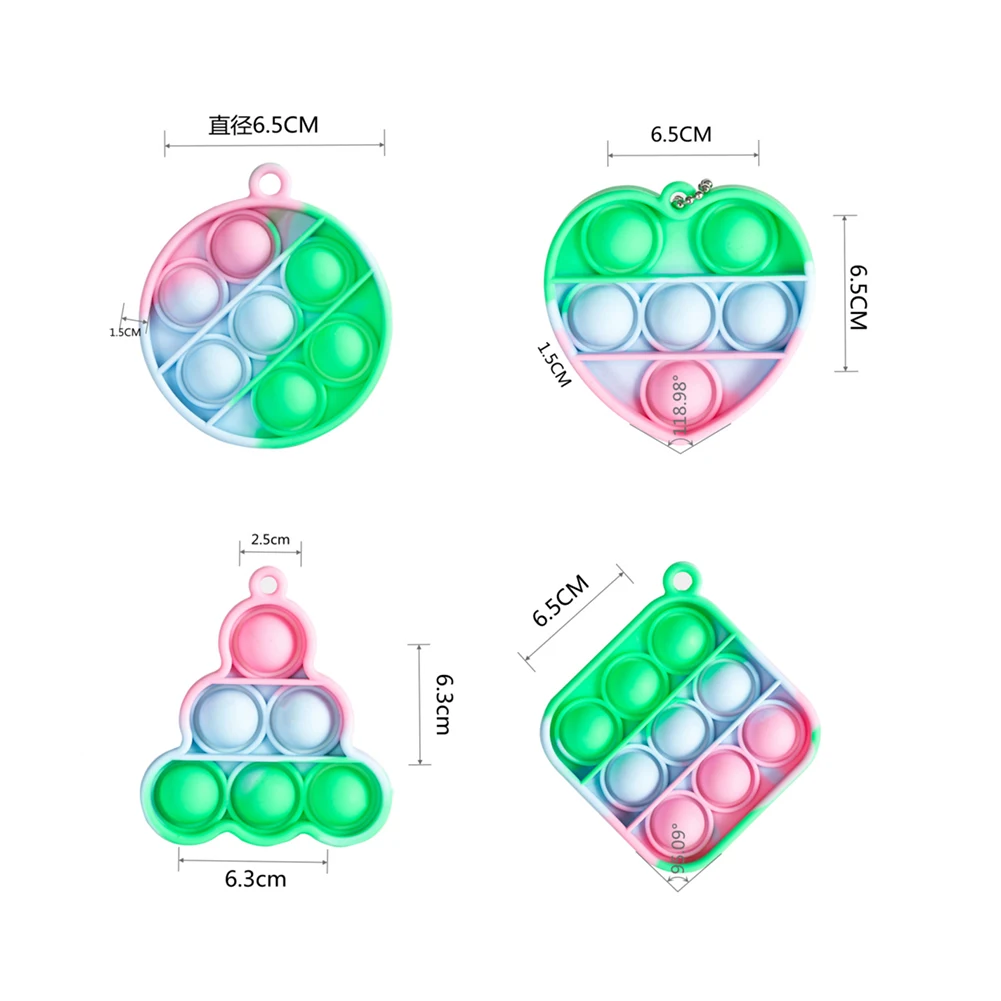 

Mini PushBubble Sensory Toy Keychain Autism Squishy Stress Reliever Toys for Adult Kids Relief Funny Fidget Toys