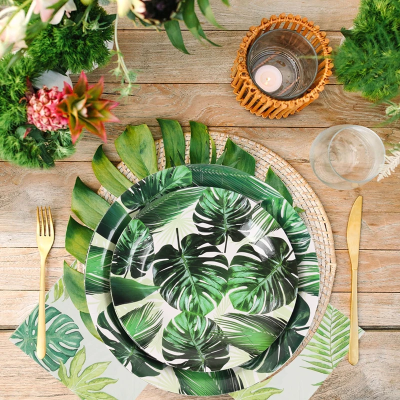 

12pcs Rustic Wedding Decoration Table Artificial Monstera Palm Tree Leaves Wedding Decoration For Weddings & Events Party Supply