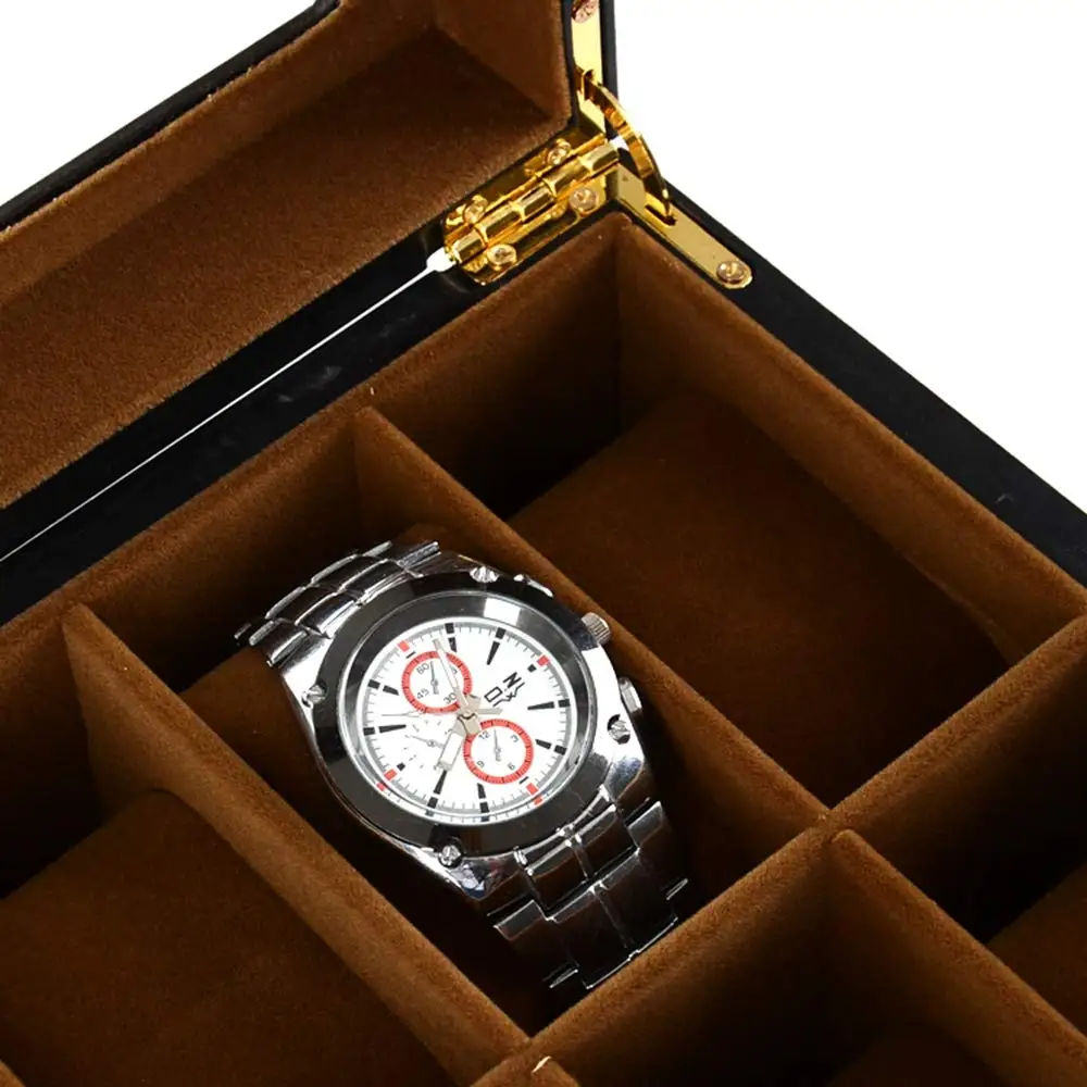 Деревянная коробка с часами для мужчин 12 слотов органайзер часов чехол Матовая