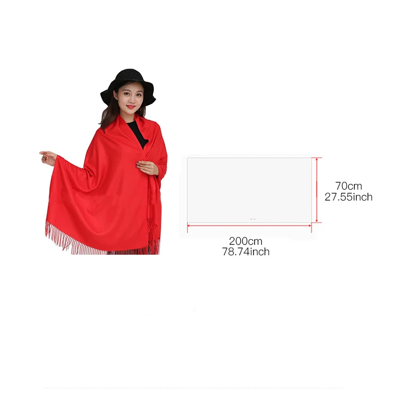 Кашемировые женские вязаные шарфы с кисточками на весну и зиму утолщенные теплые