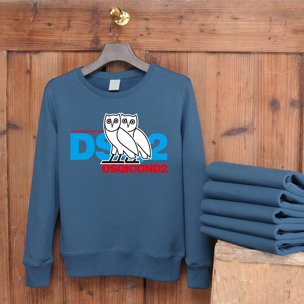 

Тонкий мужской свитер DSQ2021 из хлопка с круглым вырезом с длинными рукавами брендовый свободный Молодежный спортивный топ большого размера ...