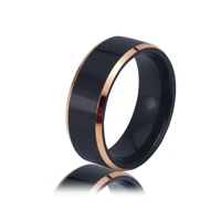 8mm stainless steel mens ring vacuum plating two color craft fashion creative jewelry accessories