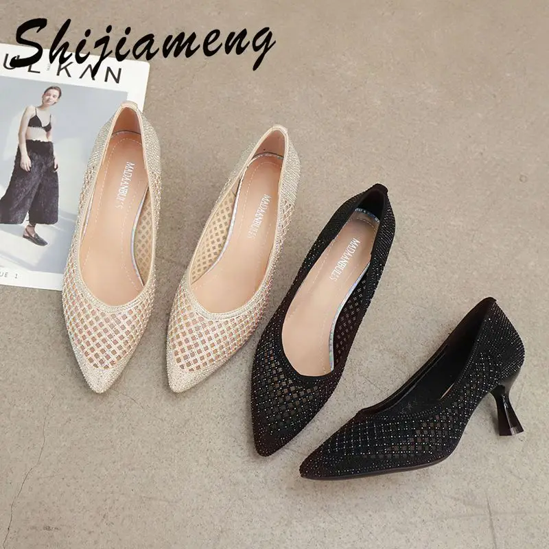 

Fashion women's heel shoes 2021 summer new breathable high heel sandals pointed thin heel fashion single shoes women's shoes