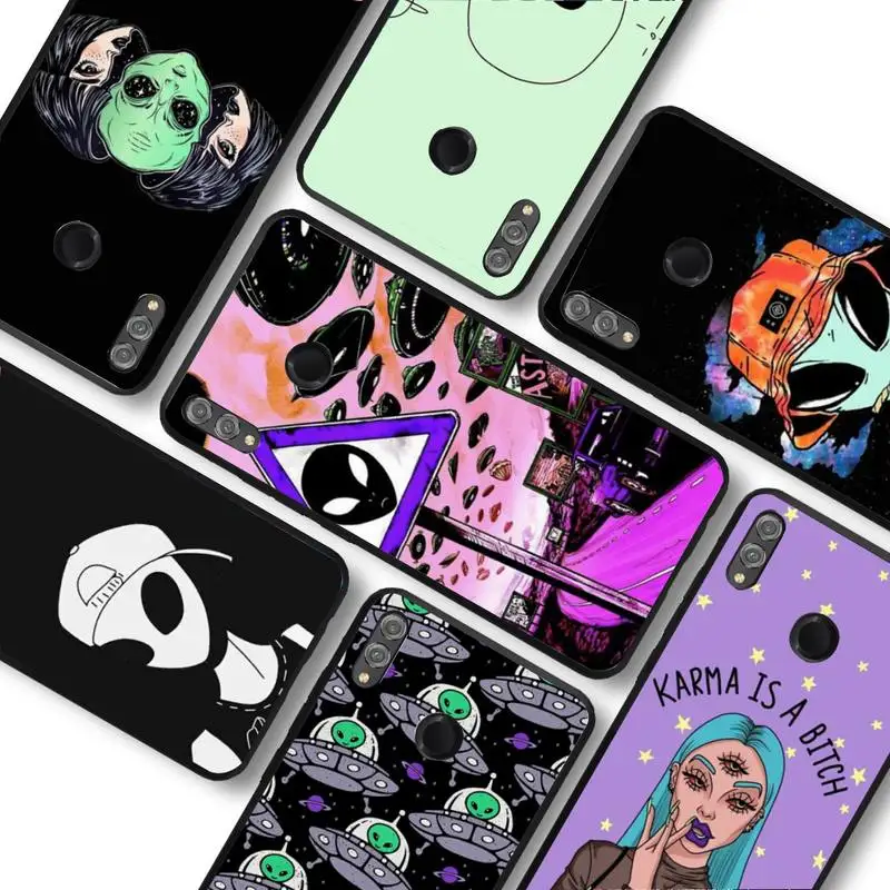 

Aesthetics Cute Cartoon alien space Phone Case For Huawei honor 10Lite 10i 20 8x 10 Funda for Honor 9lite 9xpro Back Coque