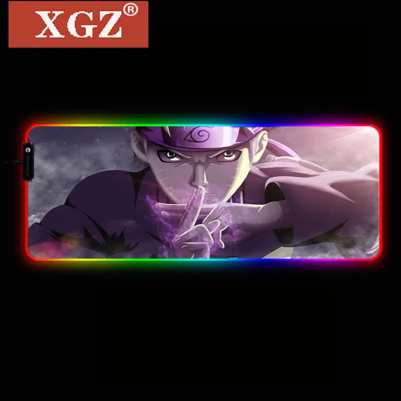 

XGZ Anime Naruto RGB 40X90CM Large Gaming Mouse Pad Computer Gamer USB Wired LED Lighting Colorful Luminous Mousepad Desk Pad