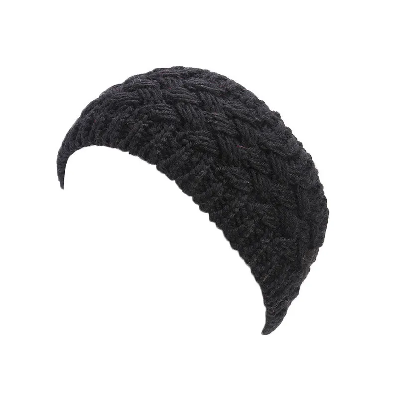 Новые женские эластичные зимние теплые шерстяные вязаные широкие повязки на голову ручной работы в стиле тюрбана для волос.