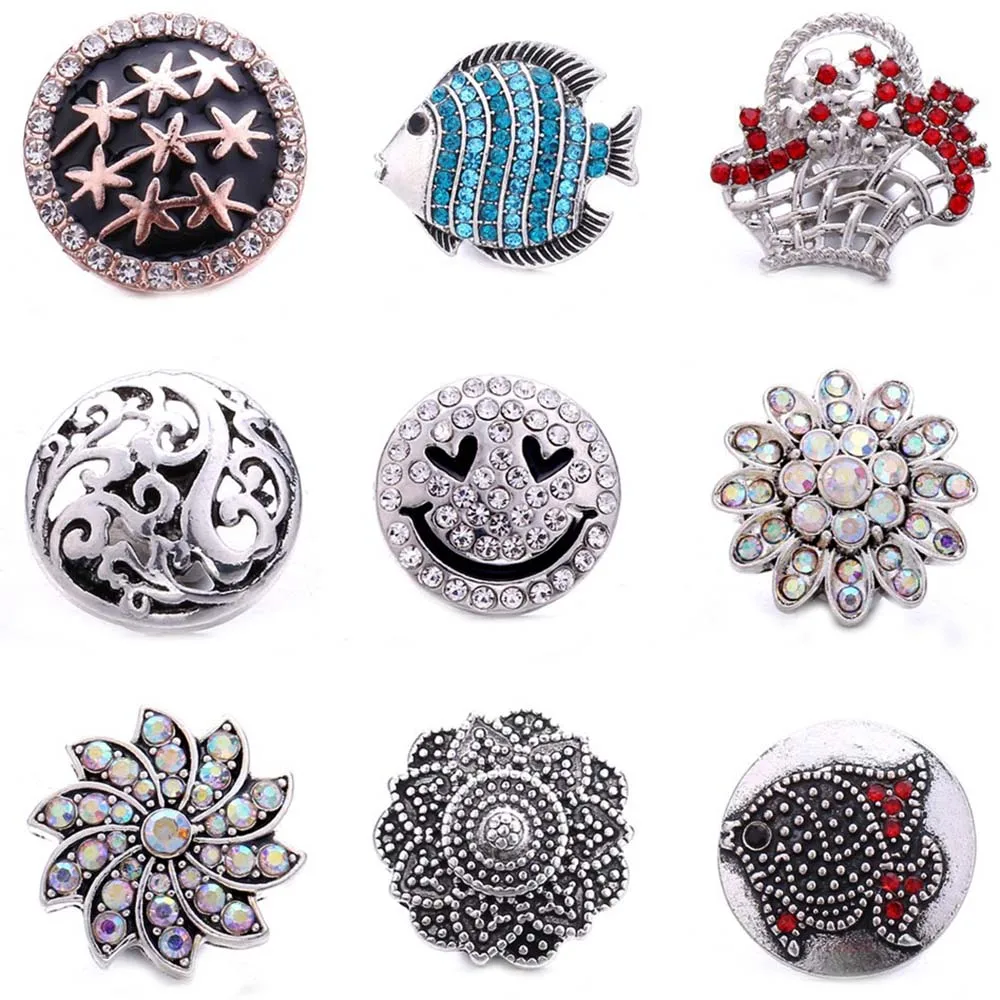 5 шт./лот кнопки ювелирные изделия талисманы браслет кристалл горный хрусталь 18