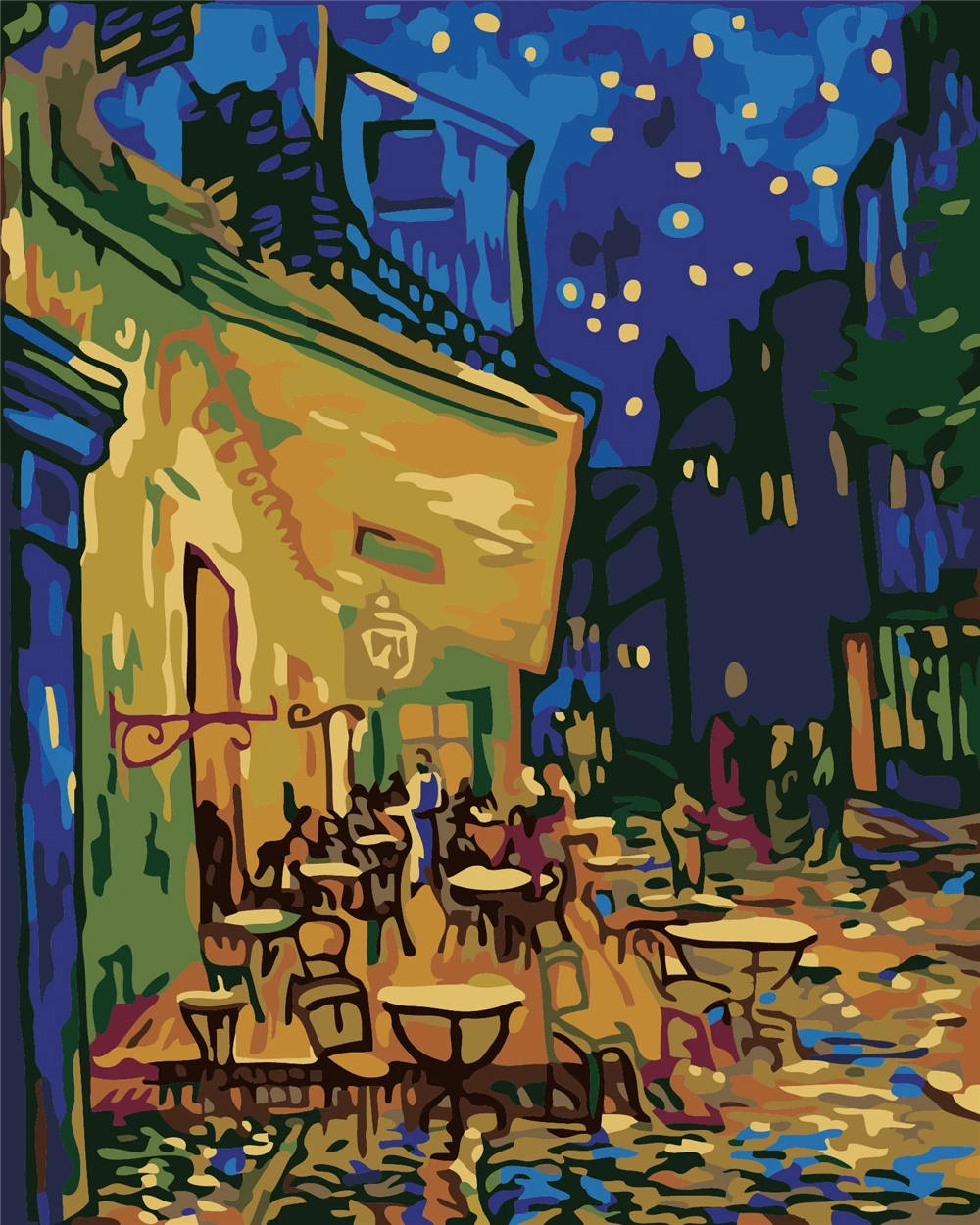 

Coffee Shop Diy Painting By Numbers Landscape Handpainted Art Gift Scenery Canvas Drawing Home Decor 40x50cm Frame