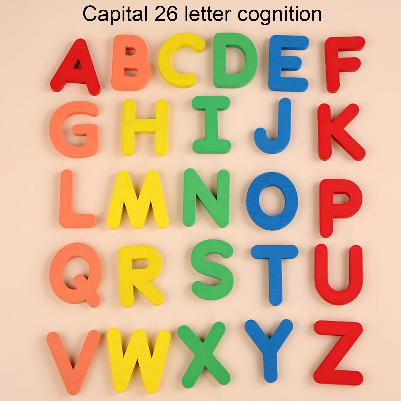 

Children Wooden Word Spelling Games English 26 Letters Recognition Alphabet Toddler Early Educational Cognition Prop Puzzle Game
