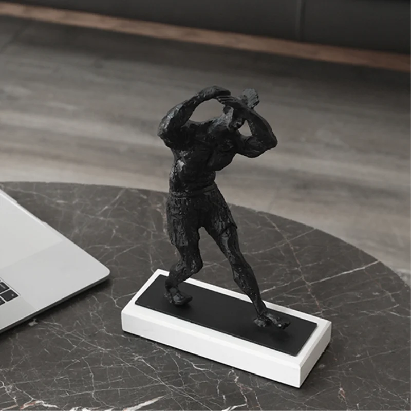 

Bao Guang Ta European Sports Fitness Figure Home Decor Statue Modern Simple Light Luxury Living Room Desktop Sculpture A2855