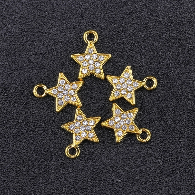 As Photo 10 Pieces Juya DIY эмалированные Очаровательные Подвески Supplis Cz Стразы в форме сердца Национальный флаг США амулеты для создания модных ювелирных изделий - Окраска металла: As Photo 10 Pieces