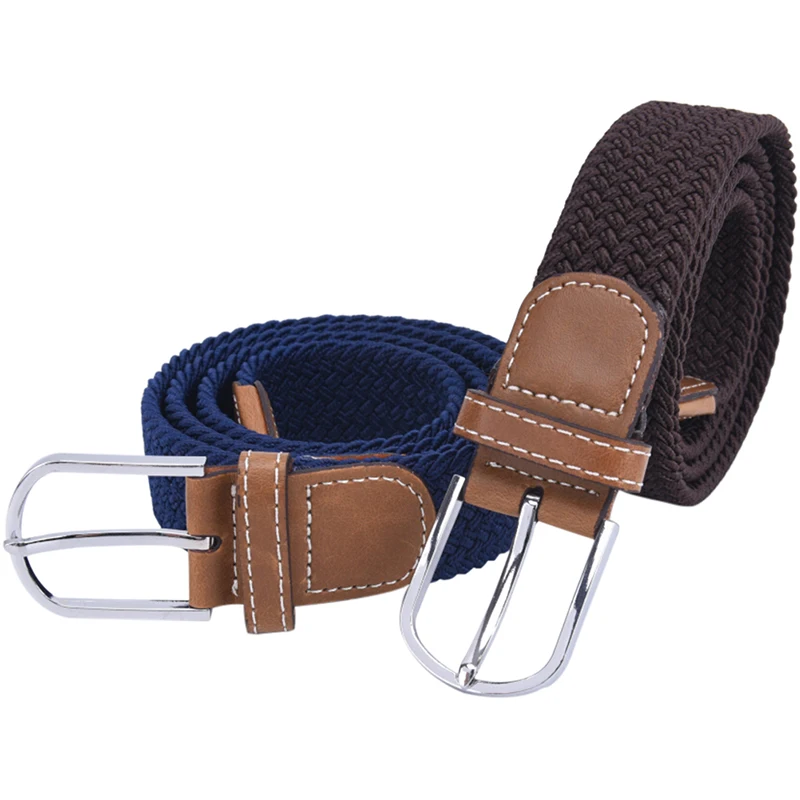 

2020 New Fashion Style Men's Fashion Stretch Braided Elastic Woven Canvas Buckle Belt Waistband Waist Straps Men Weaving Belt