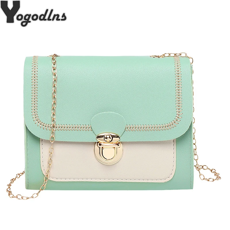 Сумки через плечо из искусственной кожи с цепочками для женщин 2021 маленькая