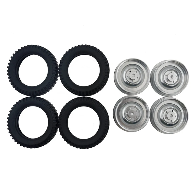 

1set Steel Gear Bridge Axle Gears for WPL B14 B24 C14 C24 C34 C44 B16 B36 Q60 1/16 & 4Pc Metal Wheel Rim Tire Tyre