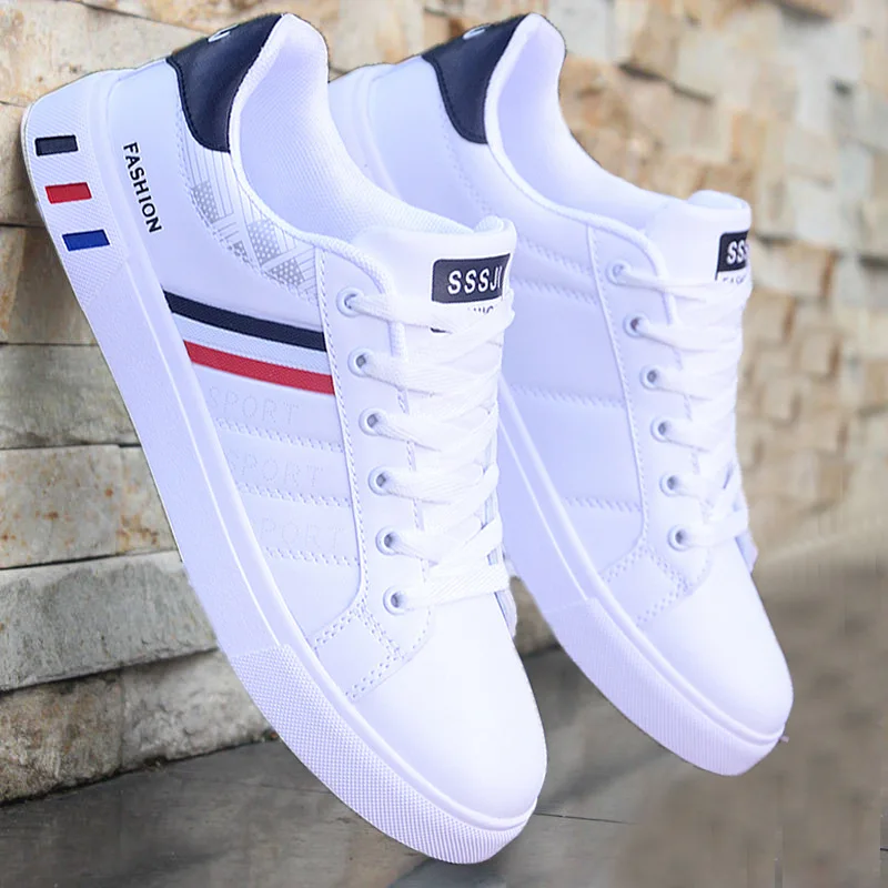 

White Vulcanized Sneakers Boys Cheap Flat Comfortable Shoes Men Autumn Spring 2021 Fashion Sneakers Men Vulcanize Shoes