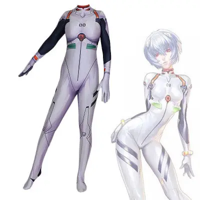 Аниме EVA Plugsuit Косплэй костюм Ayanami Rei зентай облегающий комбинезоны Хэллоуин