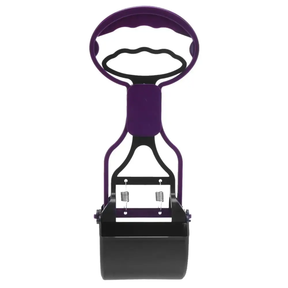 Pet Pooper Scooper с длинной ручкой захват, совок для уборки собачьих экскрементов очистка уборки животных отходов собак щенков кошек отходов уборщик er чистящие инструменты - Цвет: Сливовый