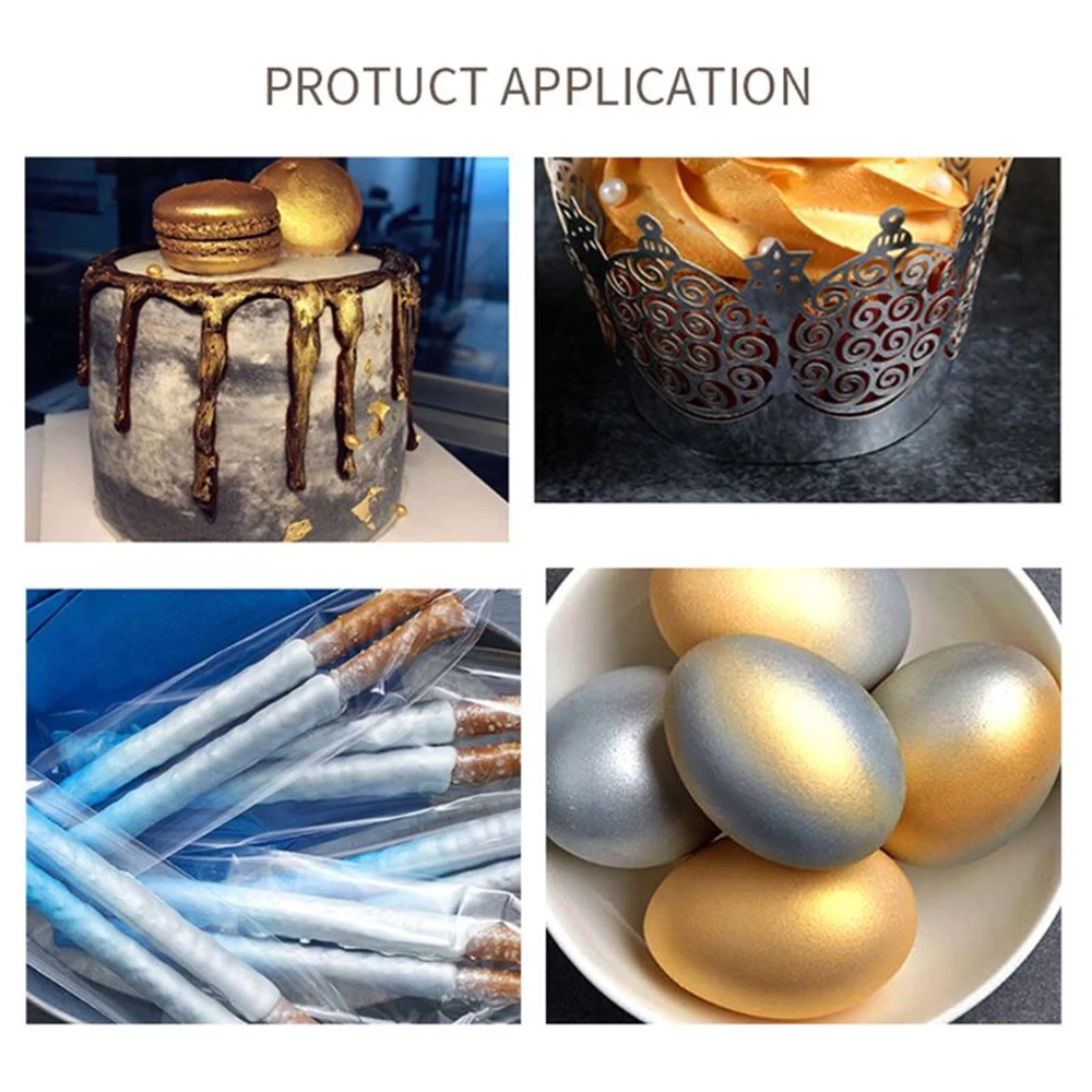 5g съедобный порошок для украшения тортов цветной декор еды золото/серебро| |