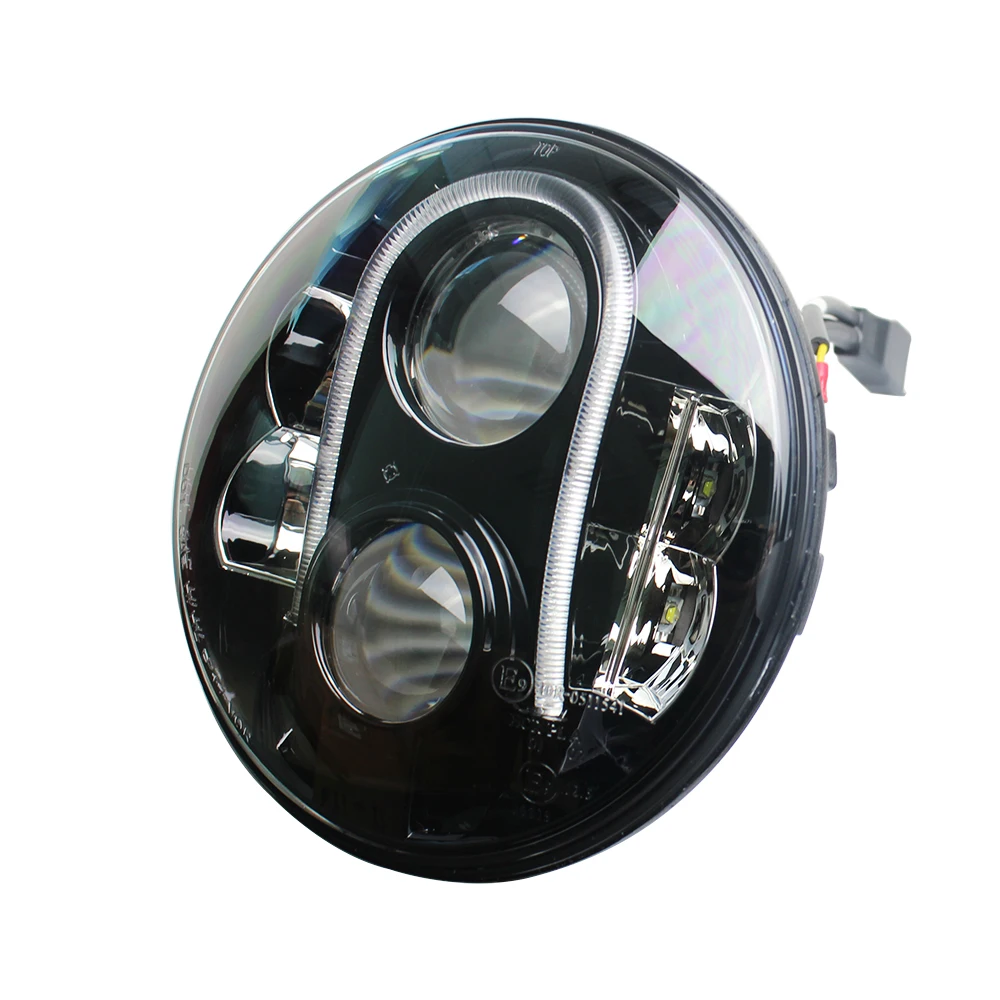 DOT E mark ECE Approved 7 Inch Round LED Headlight 48W 4450lm Hi Low beam For bike Jeep Wrangler H6024 7" Headlamp |