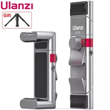 Ulanzi ST-23 Foldable Metal Phone Mount Phone Holder Clamp Clip With Cold Shoe for Mic Fill Light Phone Clip For smartphone