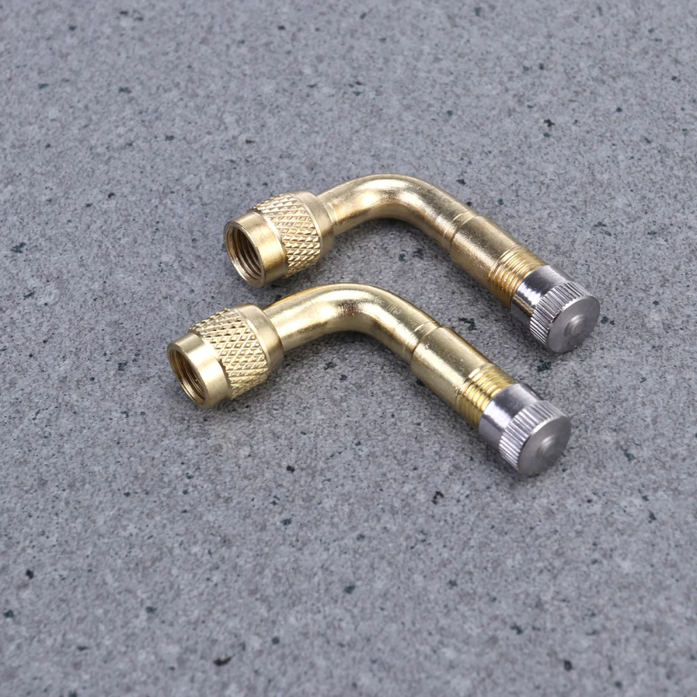 

2 Pcs 90 Degree Brass Air Tyre Schrader Stem with Extension Adapter for Car Truck Motorcycle