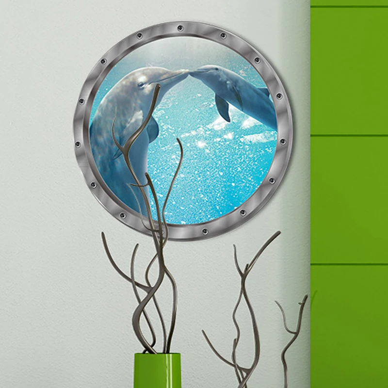 1 шт Deep Sea beauty наклейки на стене дельфина стикер для туалета стиральной машины