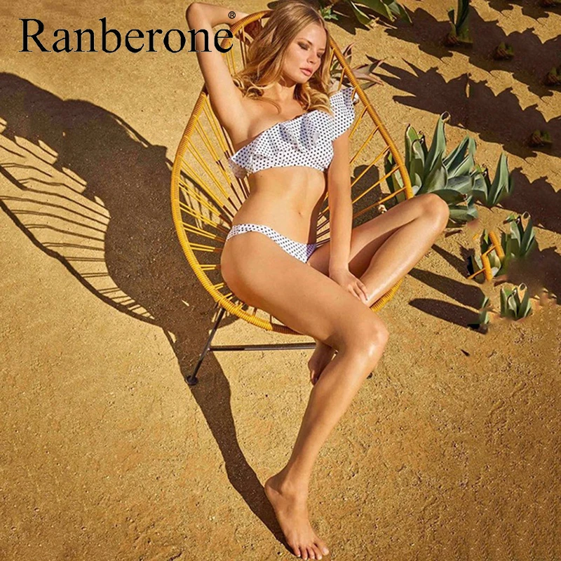 Ranberone сексуальный комплект бикини купальный костюм 2020 с открытыми плечами