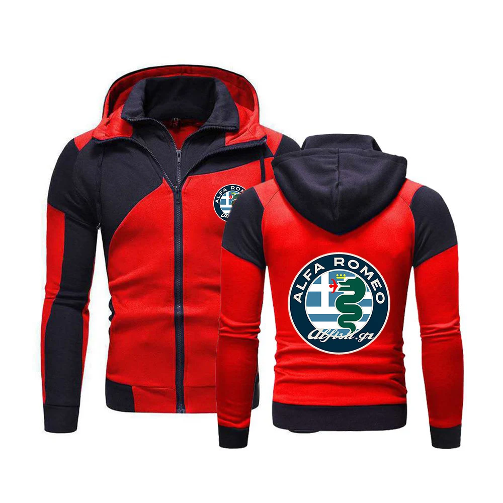 

NEW Spring Men's Alfa Romeo Logo Print Jackets Sweatshirt Hoody Fleece Cotton Zipper Harajuku Male Clothing Hoodies Jacket