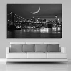 Современные черно-белые плакаты с Нью-Йоркским Манхэттенским мостом, пейзаж, картины на холсте, настенные художественные картины для гостиной, настенная печать
