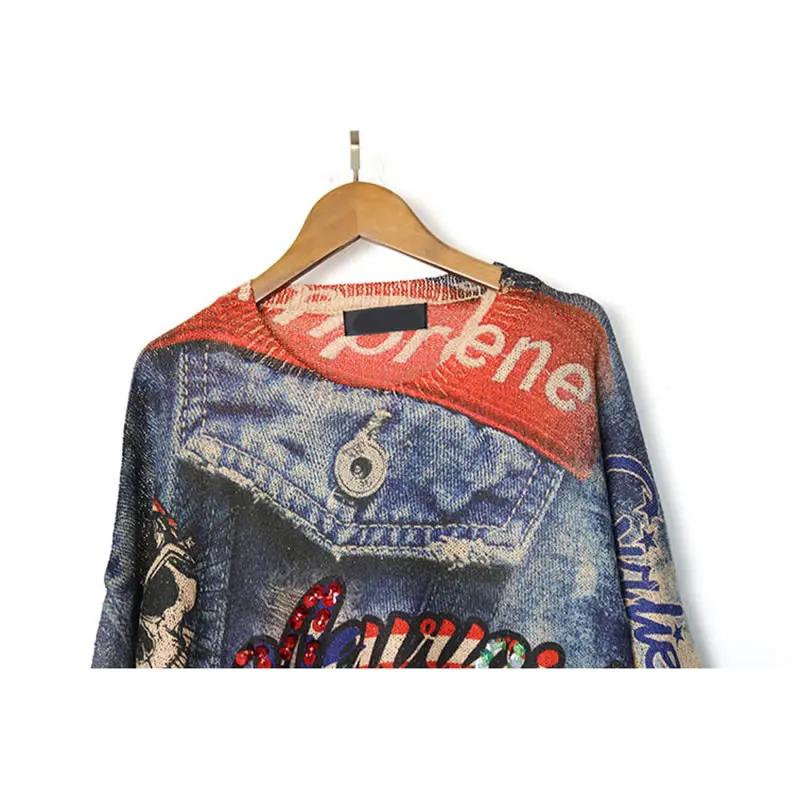 XITAO Knitted Letter Pattern Pullovers Women Fashion New 2019 Autumn Print Irregular Elegant Small Fresh Minority Sweater XJ2417 | Женская