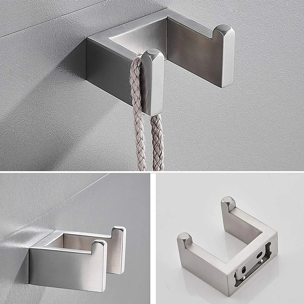 taicute 4packs bathroom accessories set towel bar hooks toilet paper roll holder wall mount stainless steel hardware brushed free global shipping