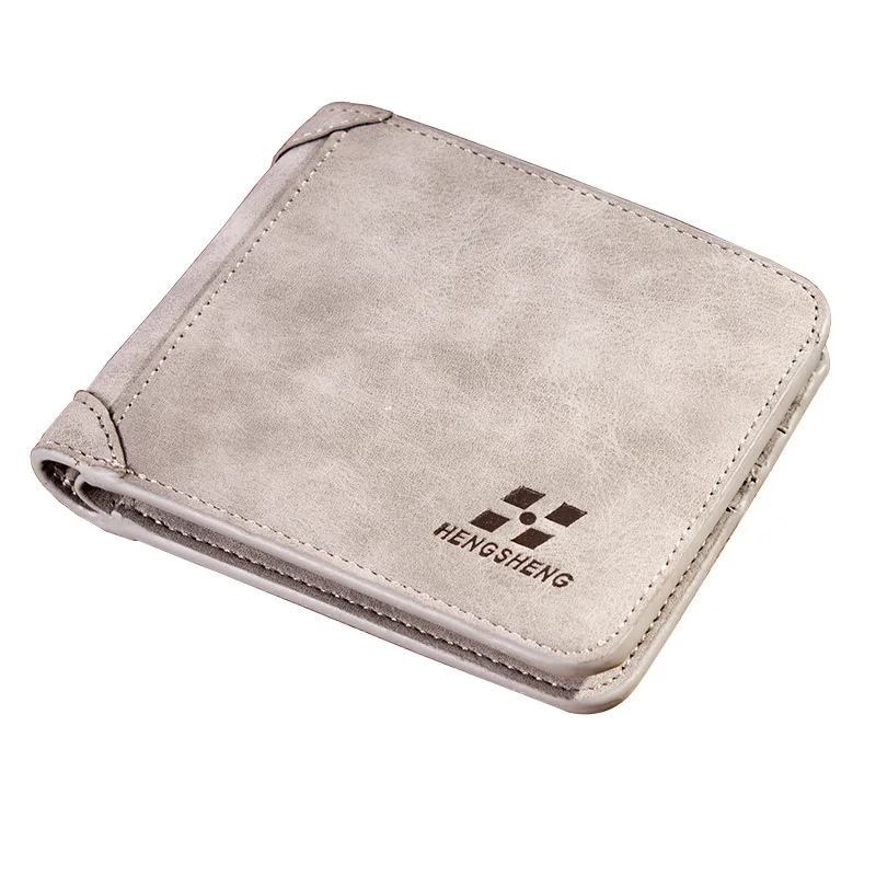 

Men Wallet Leather ID Credit Card Holder Clutch Coin Purse Luxury Brand Wallet Frosted Short Wallets Men Wallet Coin Pocket