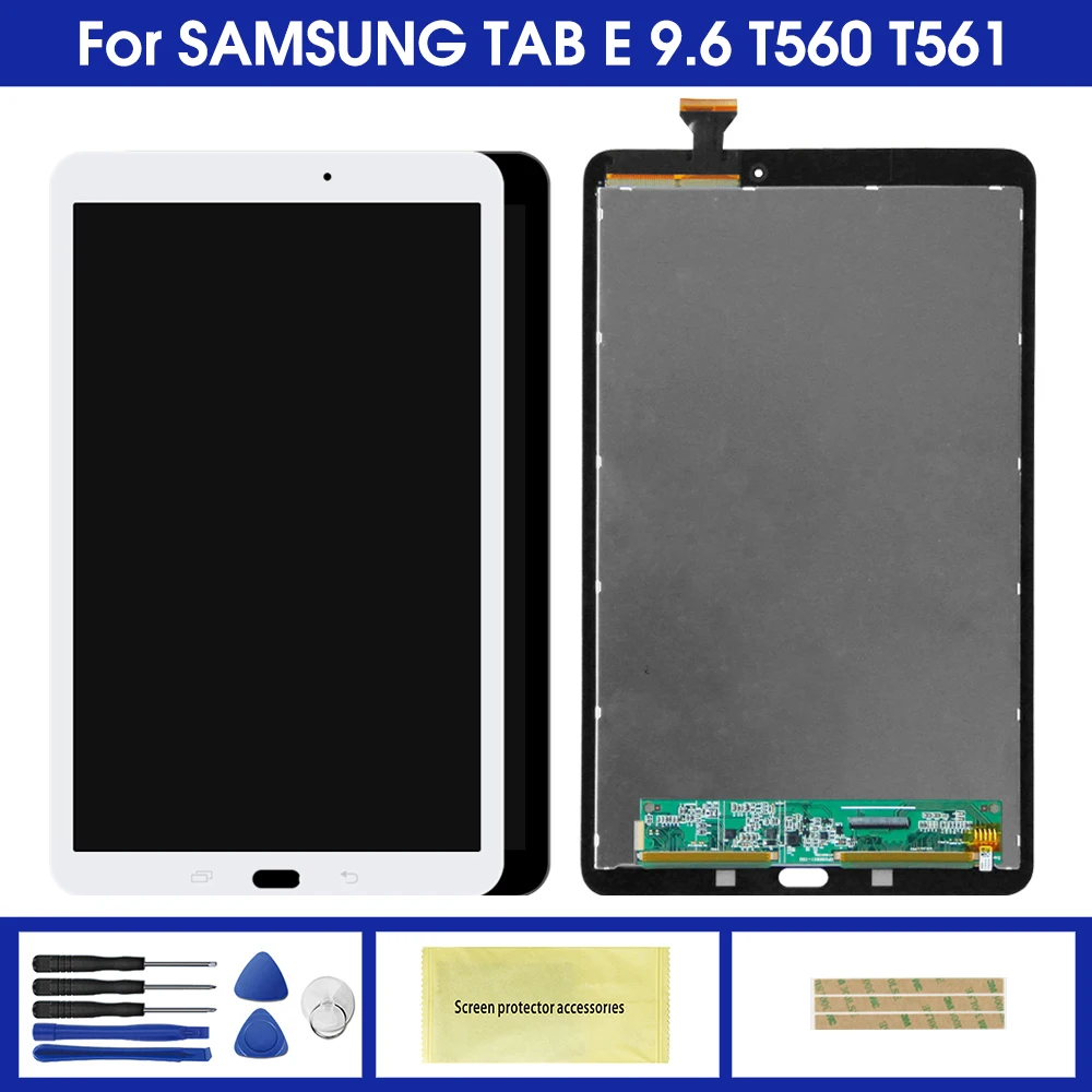 

Дисплей для Samsung Galaxy Tab E 10. 0 Φ T560, ЖК-дисплей, сенсорный экран, дигитайзер, матричная панель, запасные части для планшета