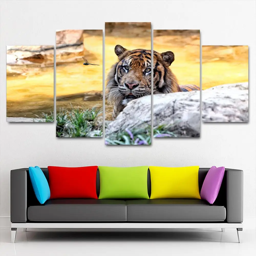 

Drop shipping 5 Panel Wall Art Pictures Canvas Painting abstract canvas poster painting decoration for living room LW344