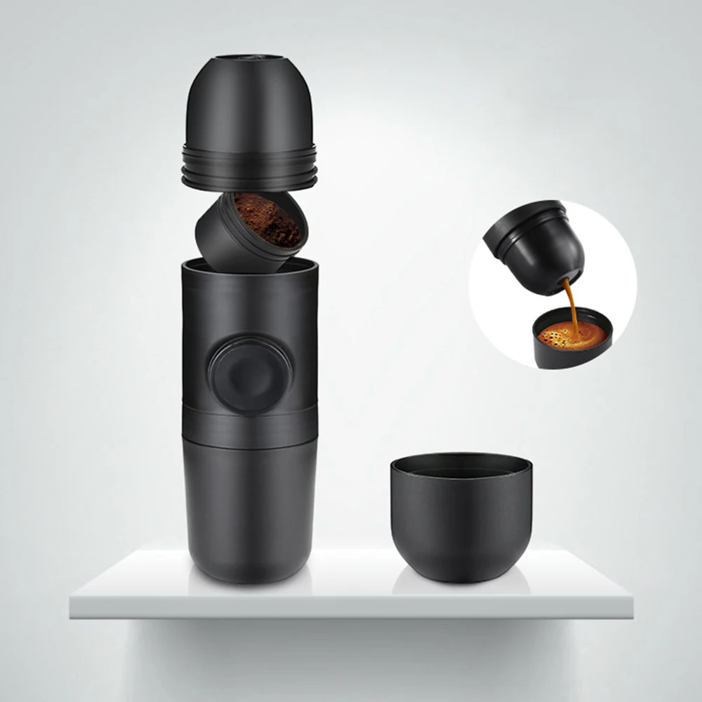Mini Portable Machine Manual Coffee Maker Handheld Pressure Machine Pressing Cup For Home Travel 70ml 19.6x5.8x5.5cm