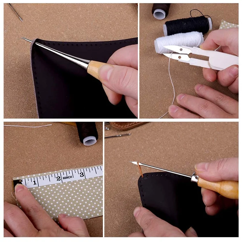 Набор для шитья кожи набор ремонта кожаной обивки с швейной нитью 8 цветов 29 шт. |