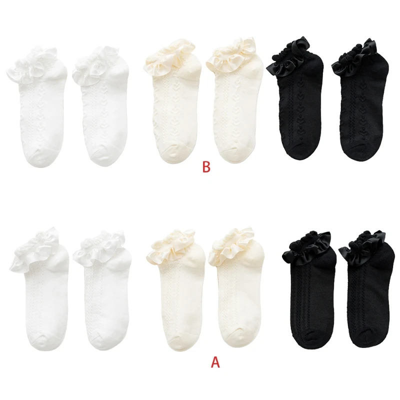 

D0AF Cute Ruffle Girls Short Socks Anime Cartoon Sweet Girl Cosplay Costumes Sock