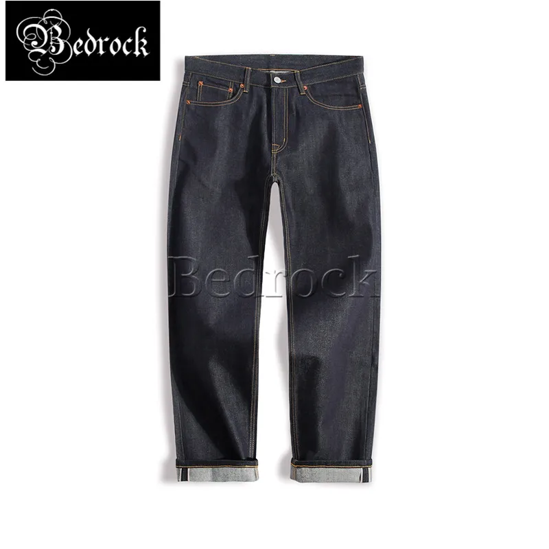 14oz original color cattle jeans style straight loose fashion tough trend trousers for men red line denim jeans