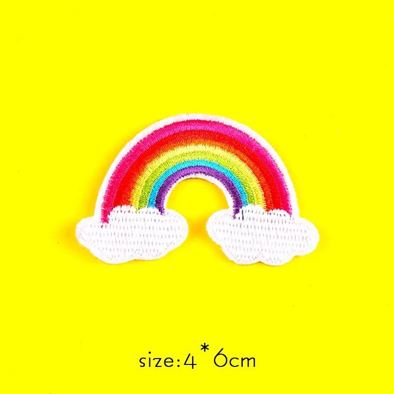 Милая мультяшная нашивка вышитая для одежды Радужный череп в стиле панк железные