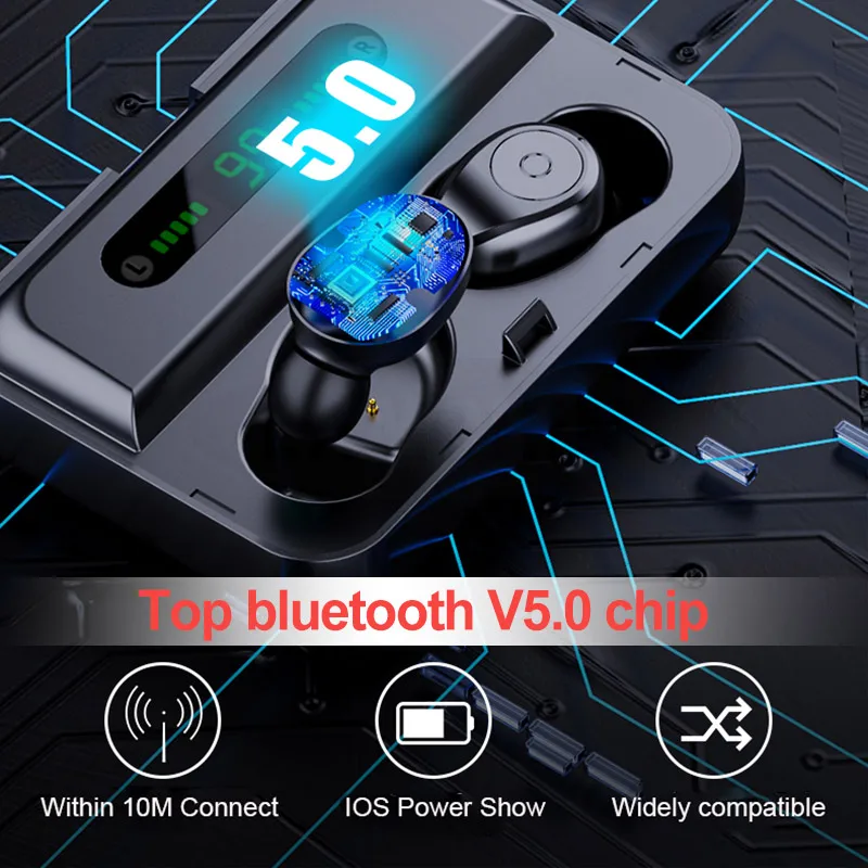 Фото TWS-стереонаушники с поддержкой Bluetooth 5 0 и светодиодным дисплеем Электроника TWS-стереонаушники с поддержкой Bluetooth 5 0 и светодиодным дисплеем Электроника