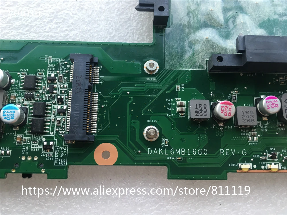yourui Original For Motherboard Lenovo Z470 laptop motherboard DAKL6MB16G0 DDR3 Tested ok 100% work | Электроника