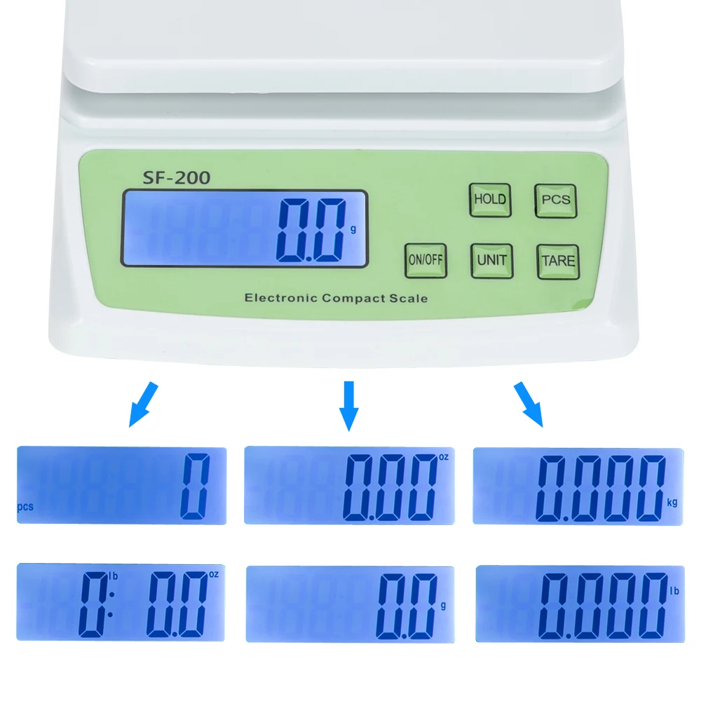 

SF-200 10KG/0.5G High Precision LCD Digital Postal Shipping Scale Electronic Scale With 3 Battery[US-Stock]