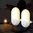 США ЕС настенная вилка светочувствительный датчик светодиодный светильник ночник лампа для детей гостиная спальня свет