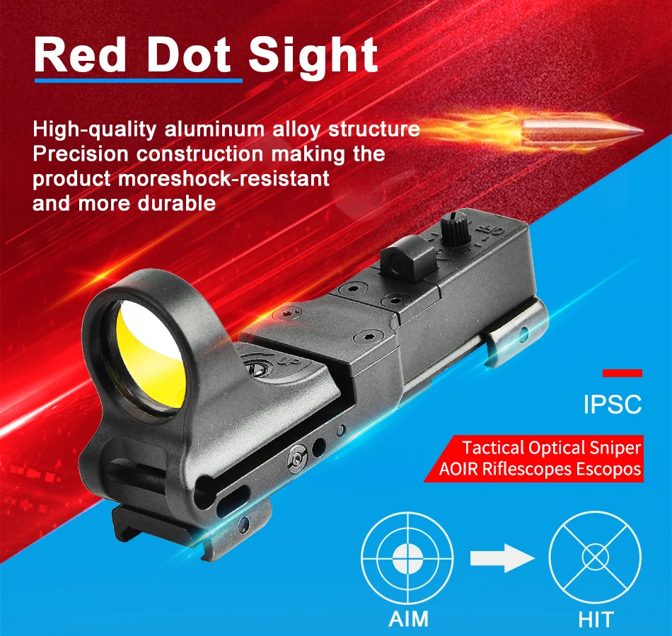 Тактический Красный точечный прицел EX 182 Element SeeMore Railway Reflex Sight C-MORE с красным и зеленым освещением для страйкбола