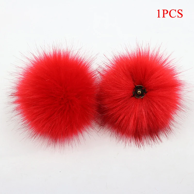 

DIY Fox Fur Pom Fluffy Fox Fur Pompoms with Button 8CM Poms Balls Natural Fur Pompon For Scarves Hats Bags Accessories Wholesale