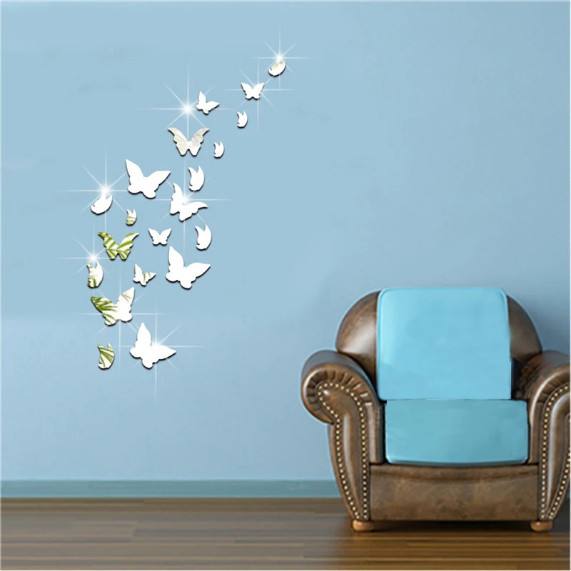 3 цвета Лидер продаж Современная рамка бабочка зеркальная поверхность настенные