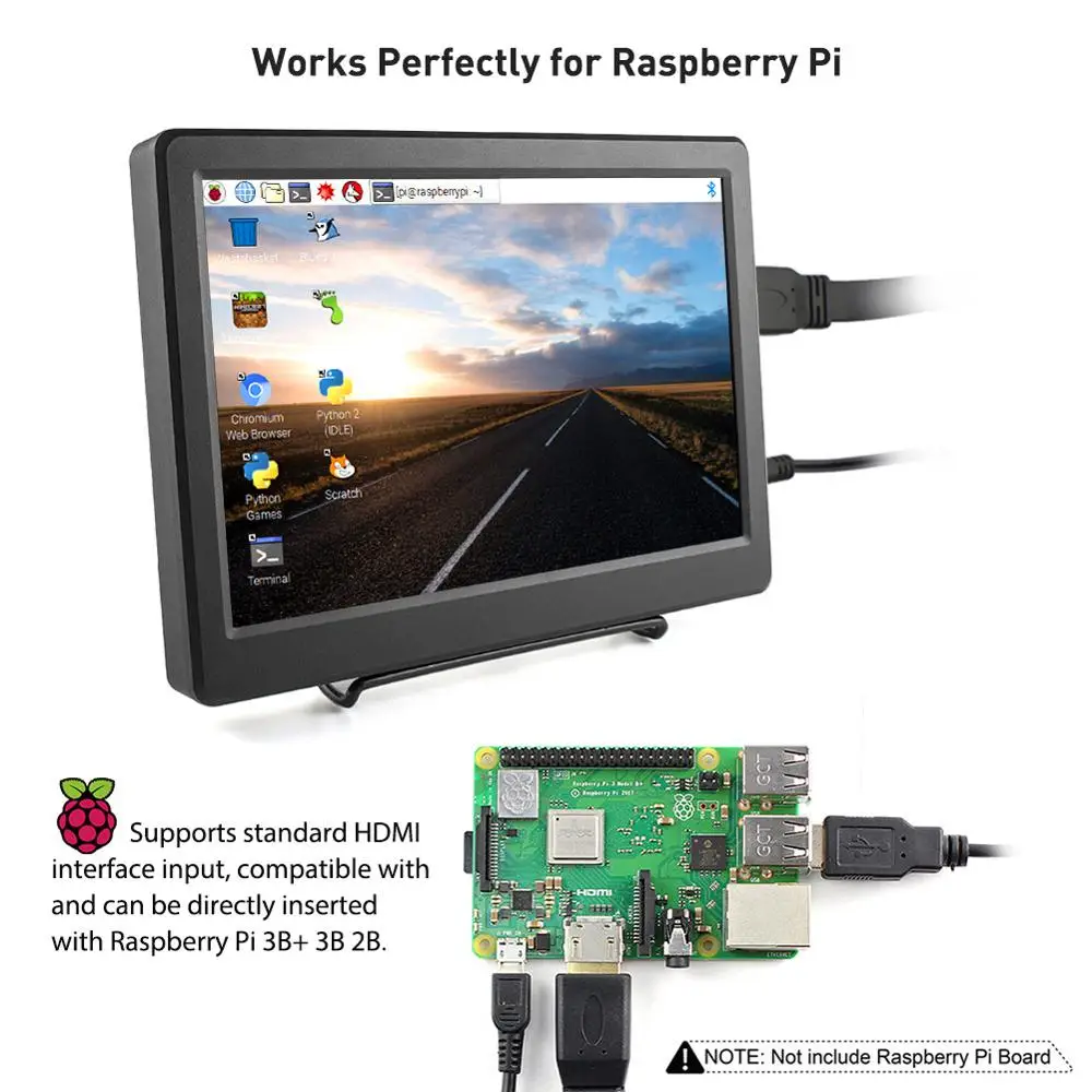 10 1 дюймовый светодиодный дисплей HDMI LCD Портативный монитор Raspberry Pi 2560*1600P